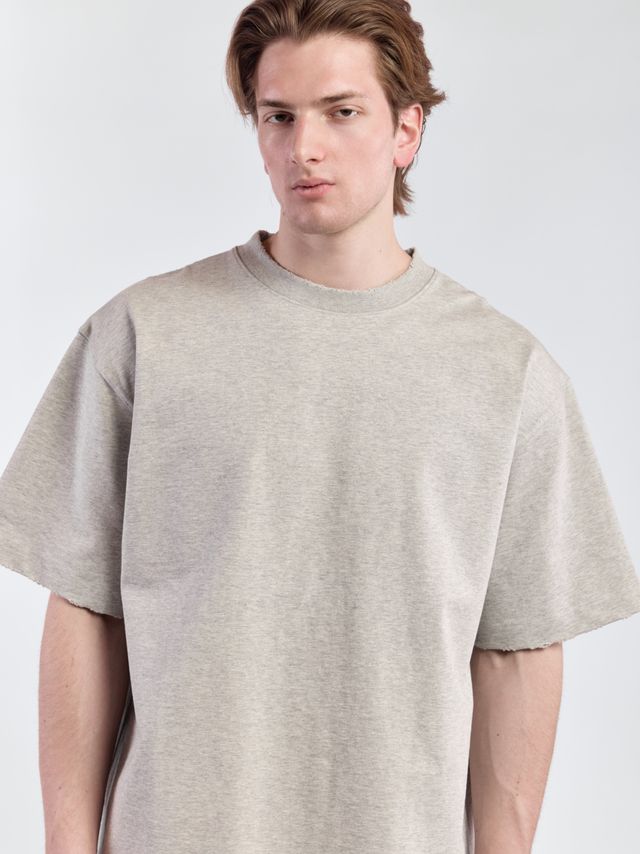 Футболка с необработанным краем из плотного хлопка