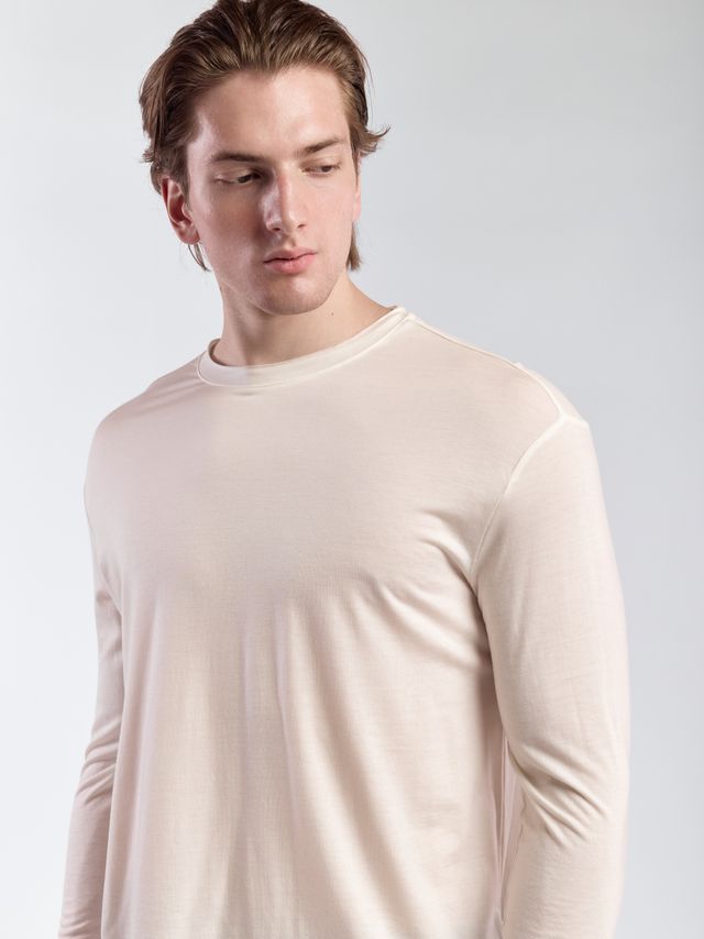 Лонгслив из полупрозрачной ткани с шерстью