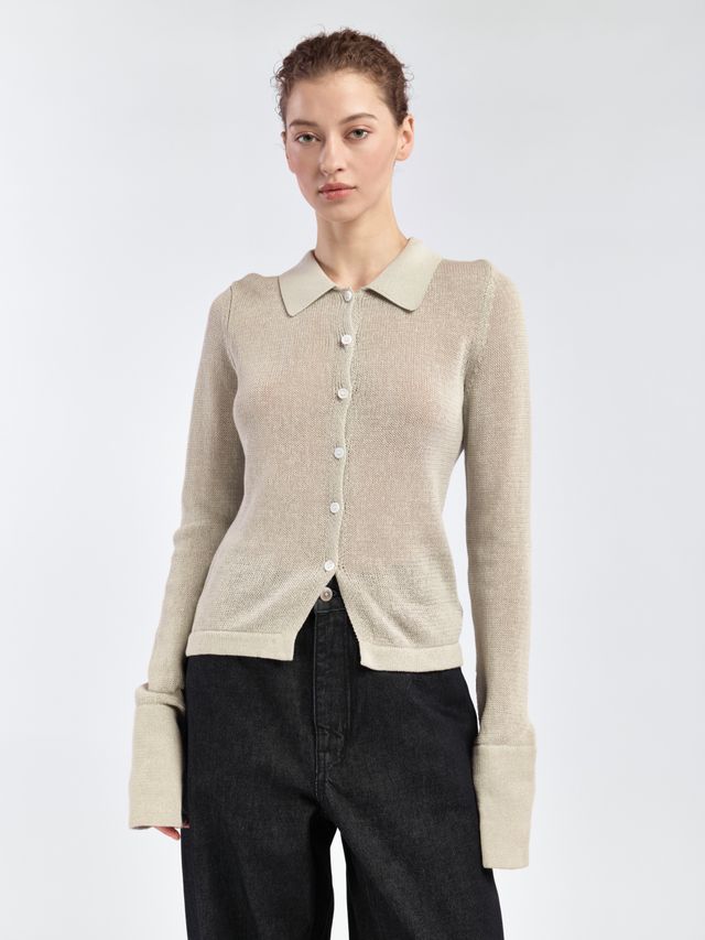 Поло с длинным рукавом и акцентными манжетами