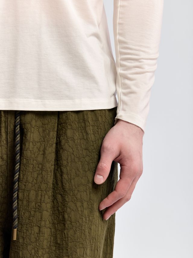 Лонгслив из полупрозрачной ткани с шерстью