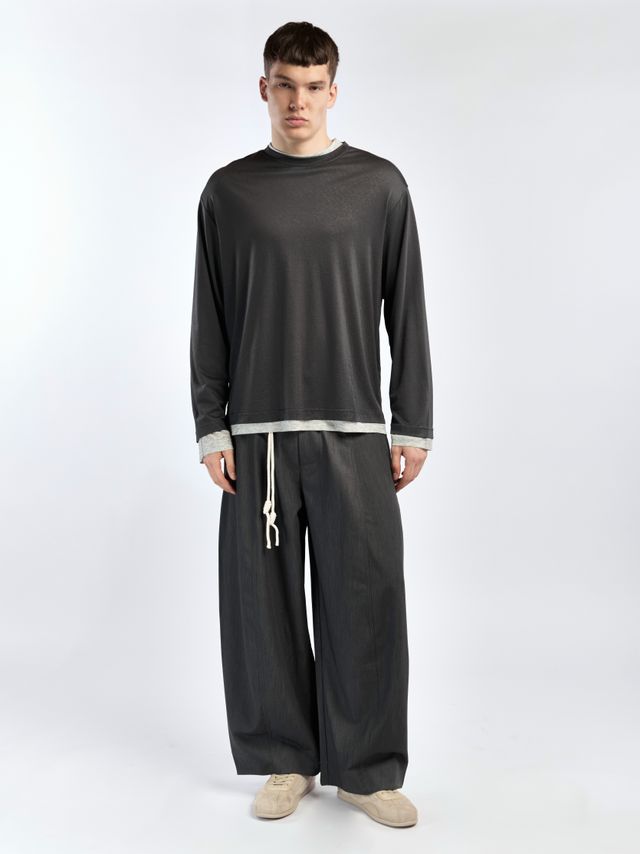 Брюки О-силуэта с поясом на карабине