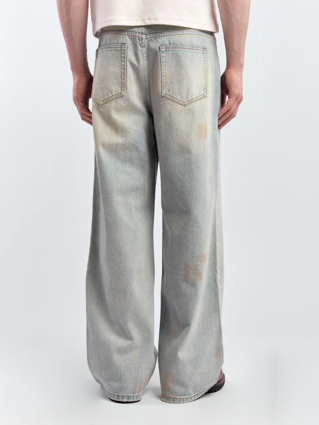 Джинсы с пятнистым принтом