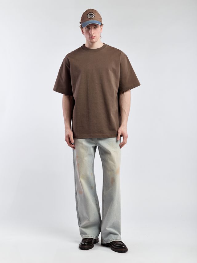 Футболка с необработанным краем из плотного хлопка