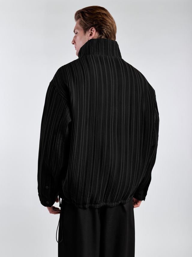 Куртка в рубчик с воротником-стойкой