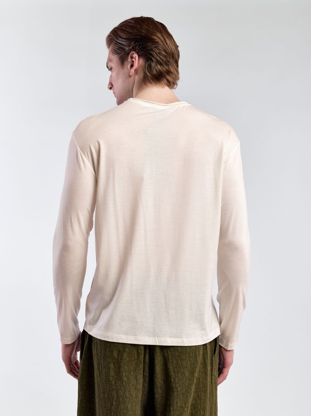 Лонгслив из полупрозрачной ткани с шерстью