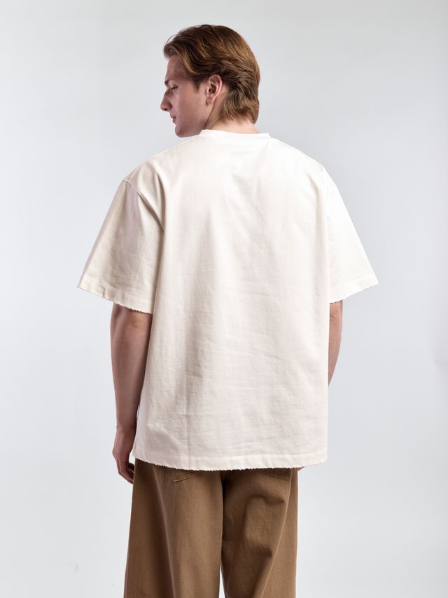 Футболка с необработанным краем из плотного хлопка