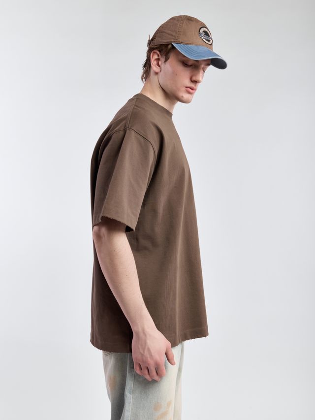 Футболка с необработанным краем из плотного хлопка