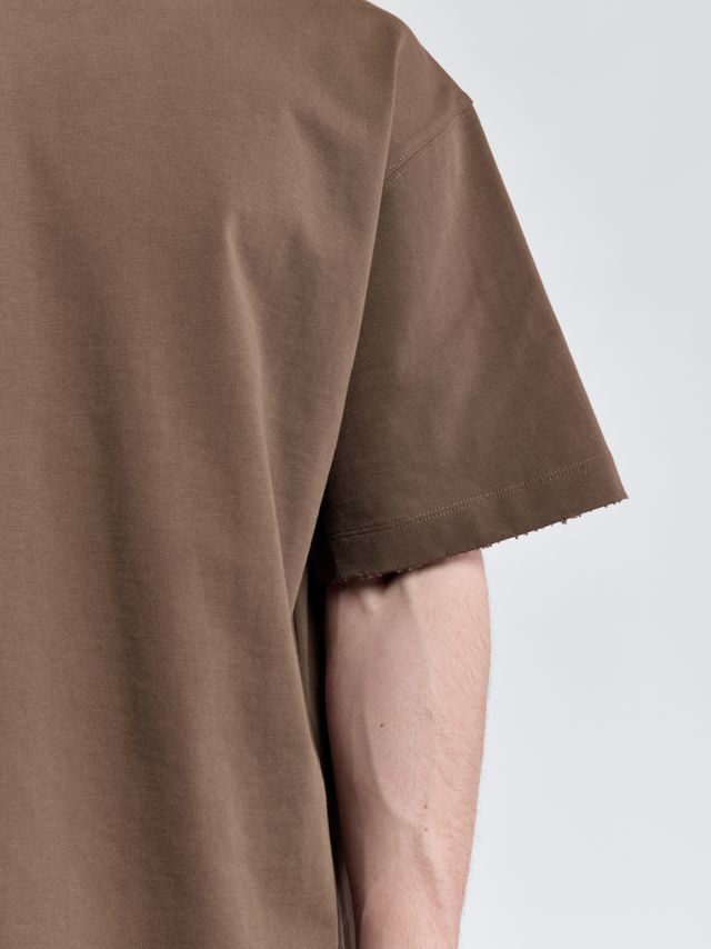 Футболка с необработанным краем из плотного хлопка