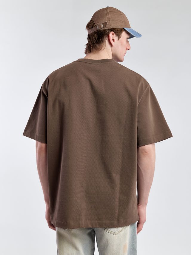 Футболка с необработанным краем из плотного хлопка