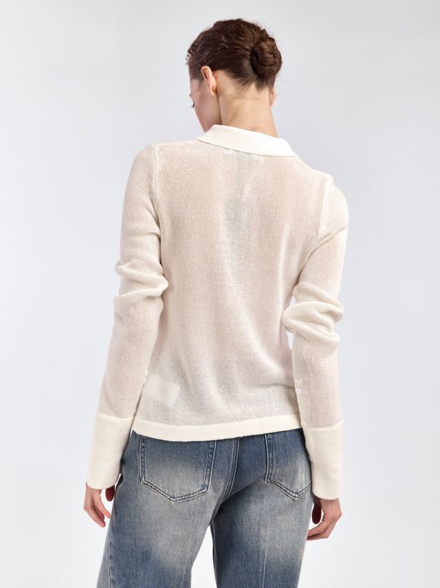 Поло с длинным рукавом и акцентными манжетами