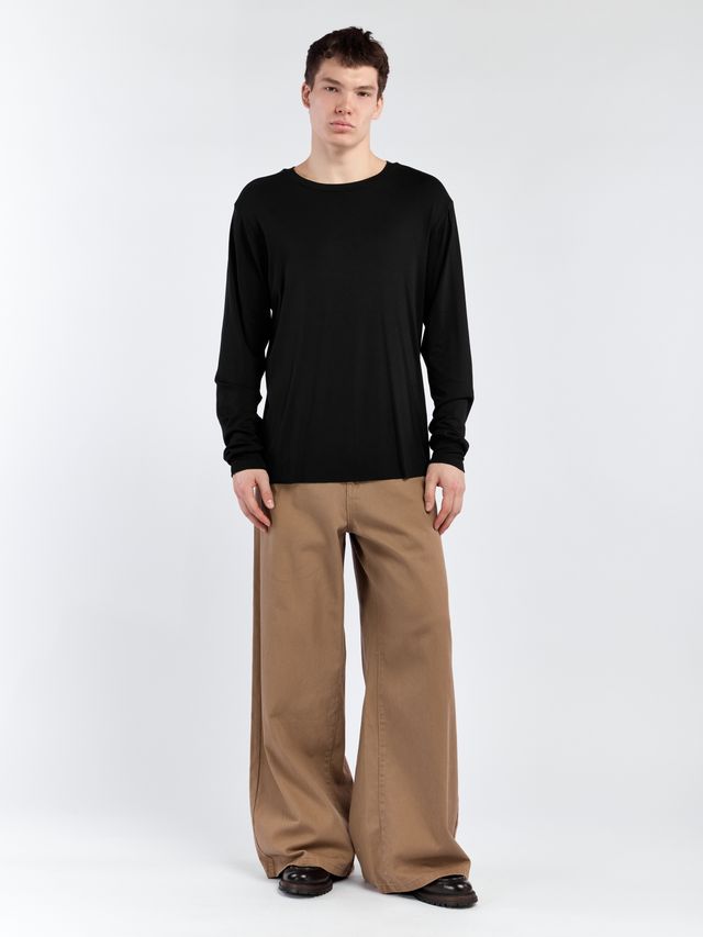 Лонгслив с манжетами из струящейся ткани