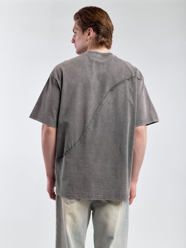 Футболка с акцентными швами из вареного хлопка