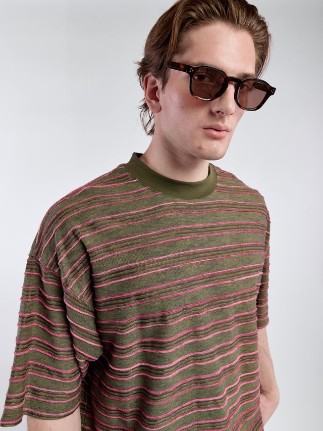 Футболка широкого кроя в полоску