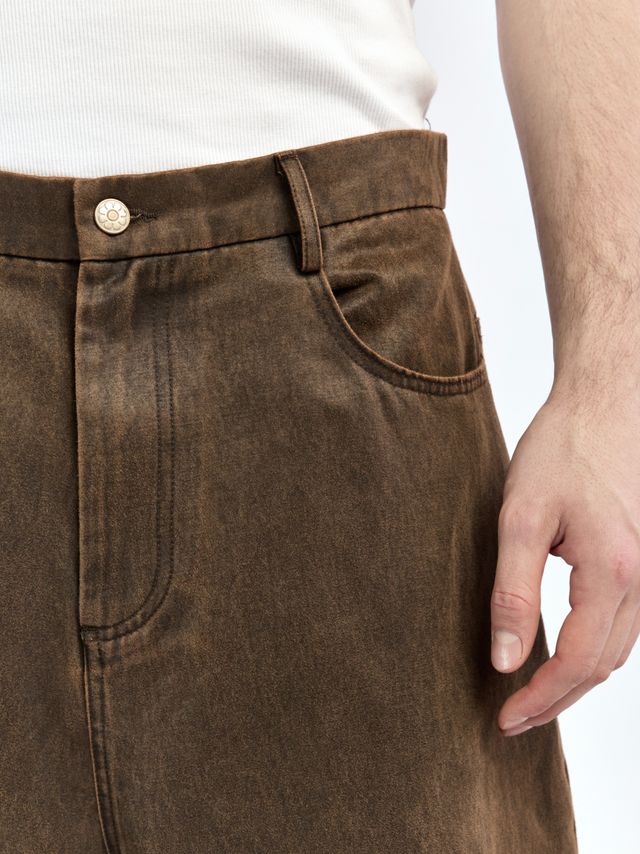 Джинсы с имитацией замши