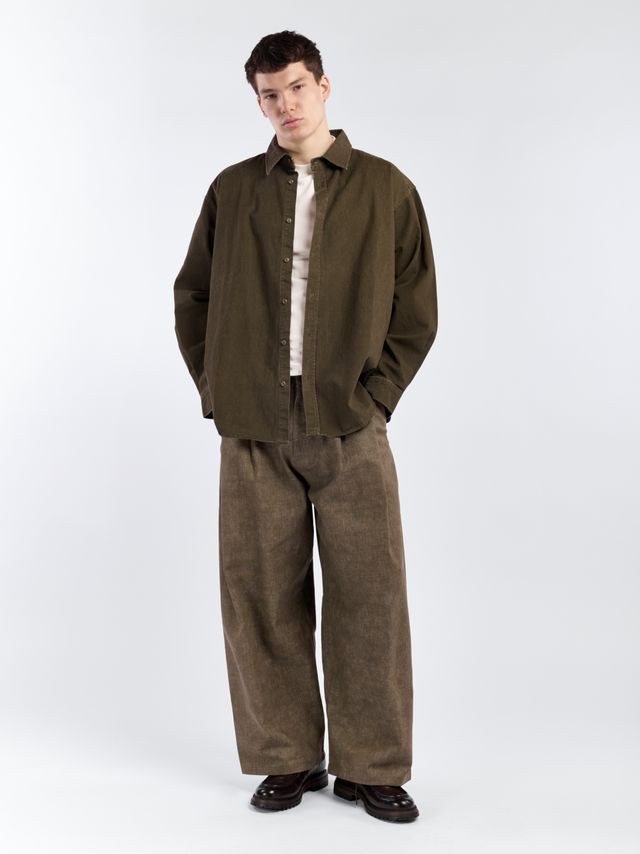 Джинсы О-силуэта с защипами