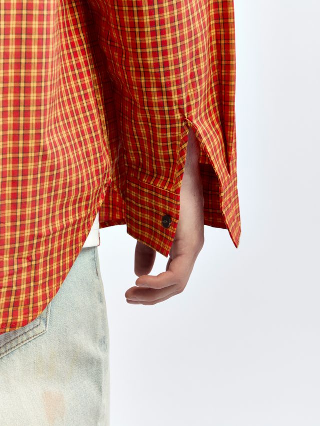 Рубашка в клетку с акцентными пуговицами