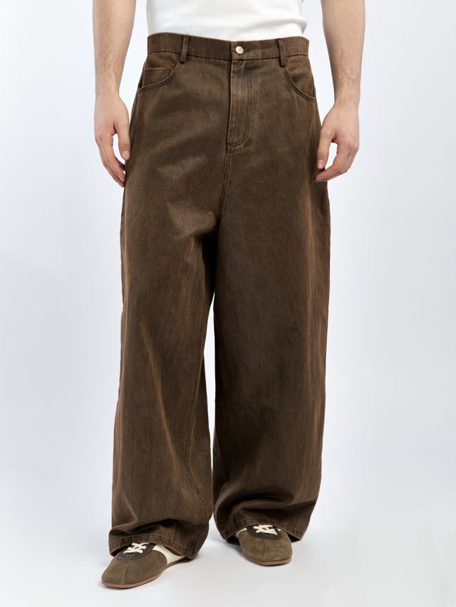 Джинсы с имитацией замши