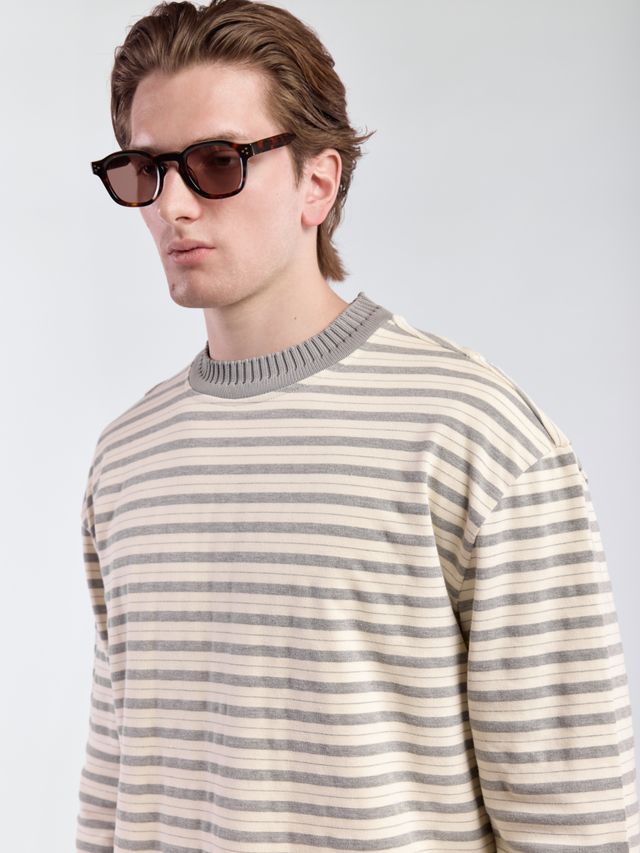 Лонгслив в полоску с горлом