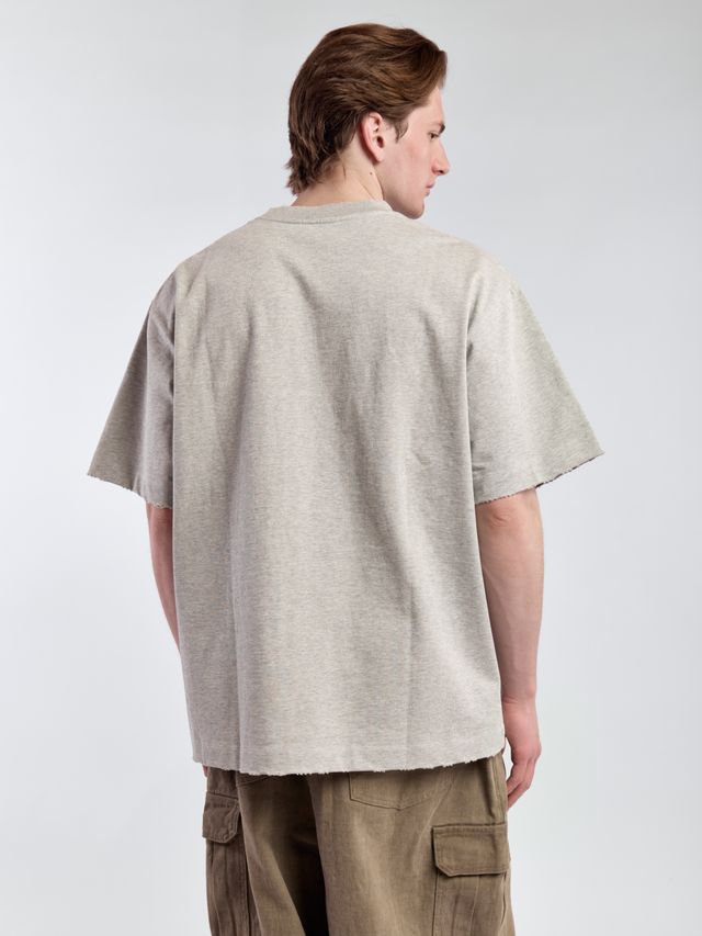 Футболка с необработанным краем из плотного хлопка