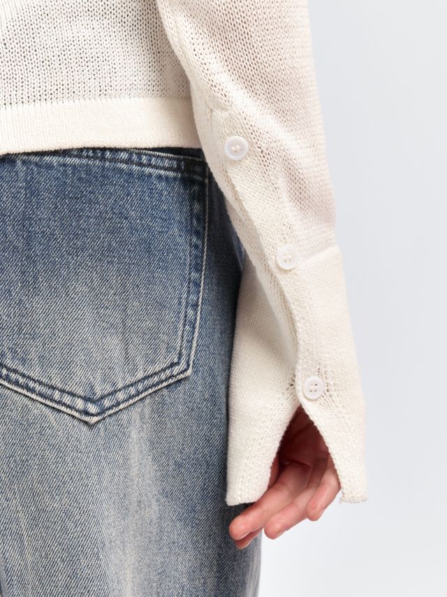 Поло с длинным рукавом и акцентными манжетами