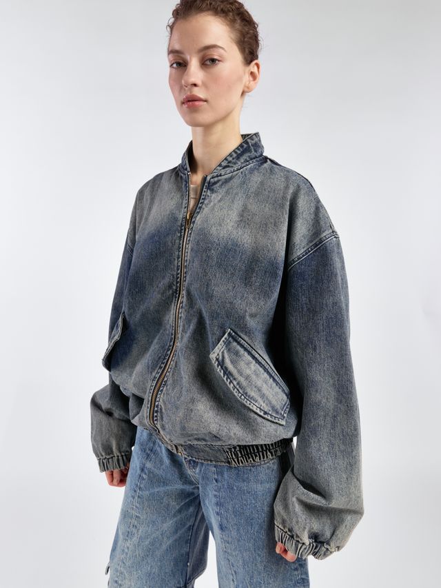 Джинсовый бомбер