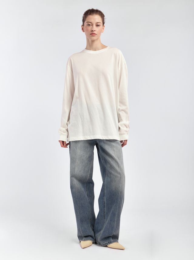 Лонгслив с манжетами из струящейся ткани