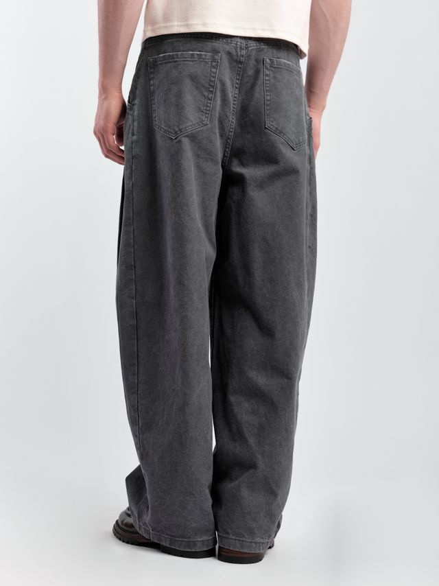 Брюки из вареного хлопка с защипами