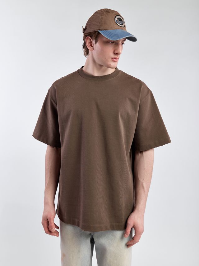 Футболка с необработанным краем из плотного хлопка