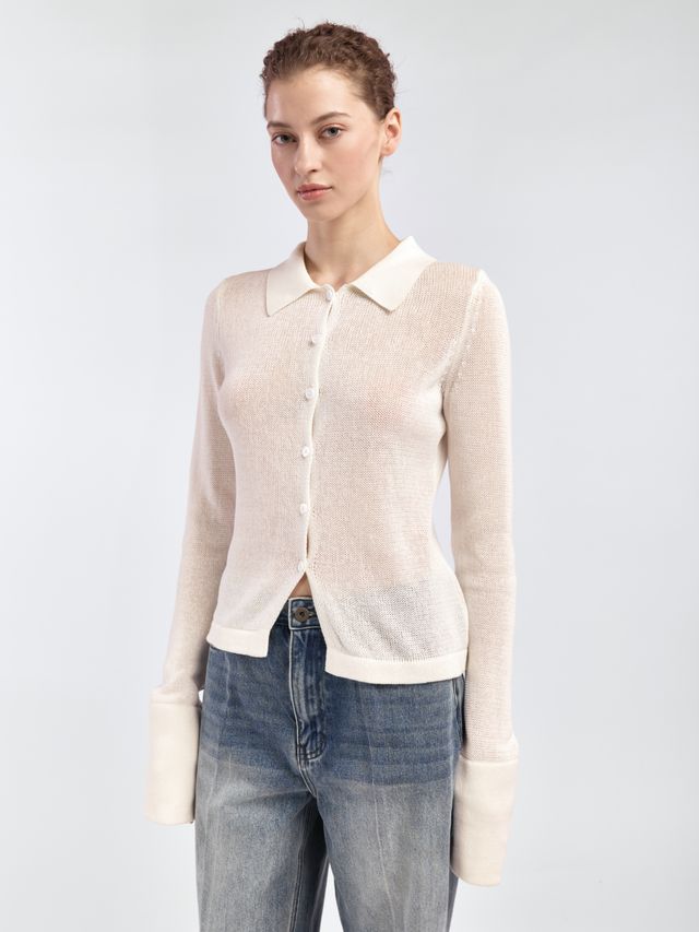 Поло с длинным рукавом и акцентными манжетами