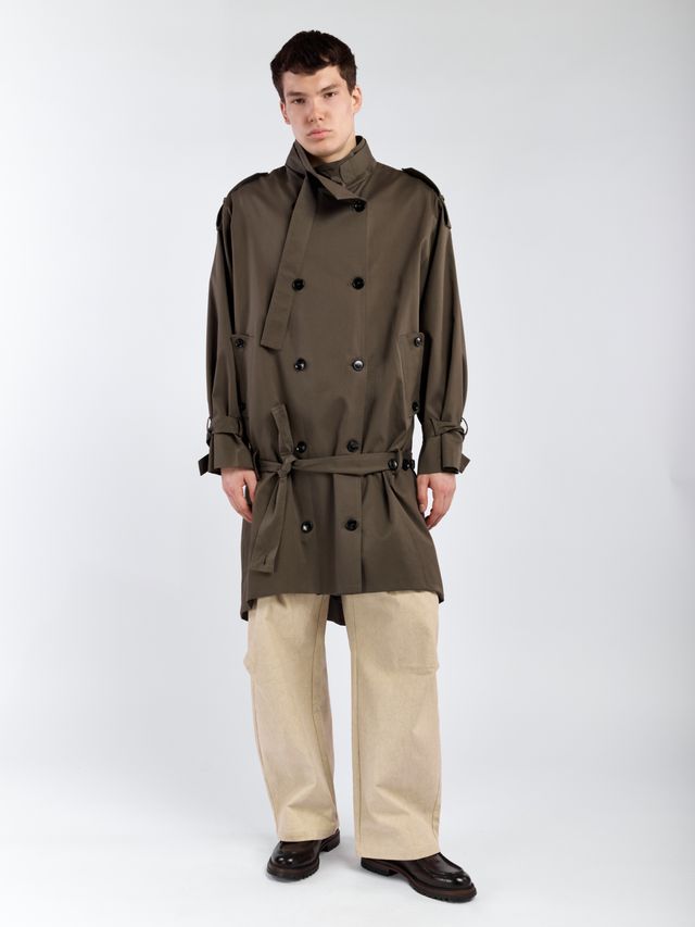 Асимметричный тренч с заниженным поясом