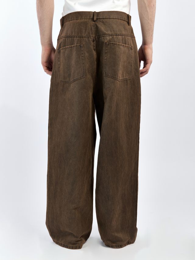 Джинсы с имитацией замши