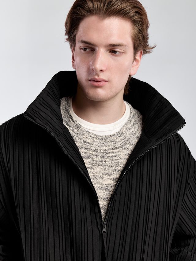 Куртка в рубчик с воротником-стойкой