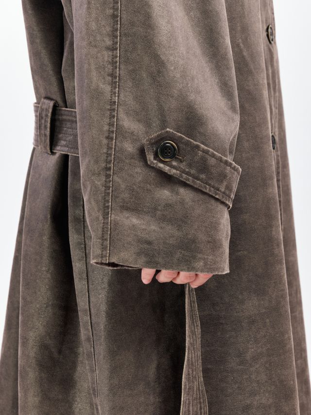 Плащ с имитацией кожи