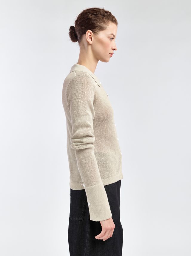 Поло с длинным рукавом и акцентными манжетами