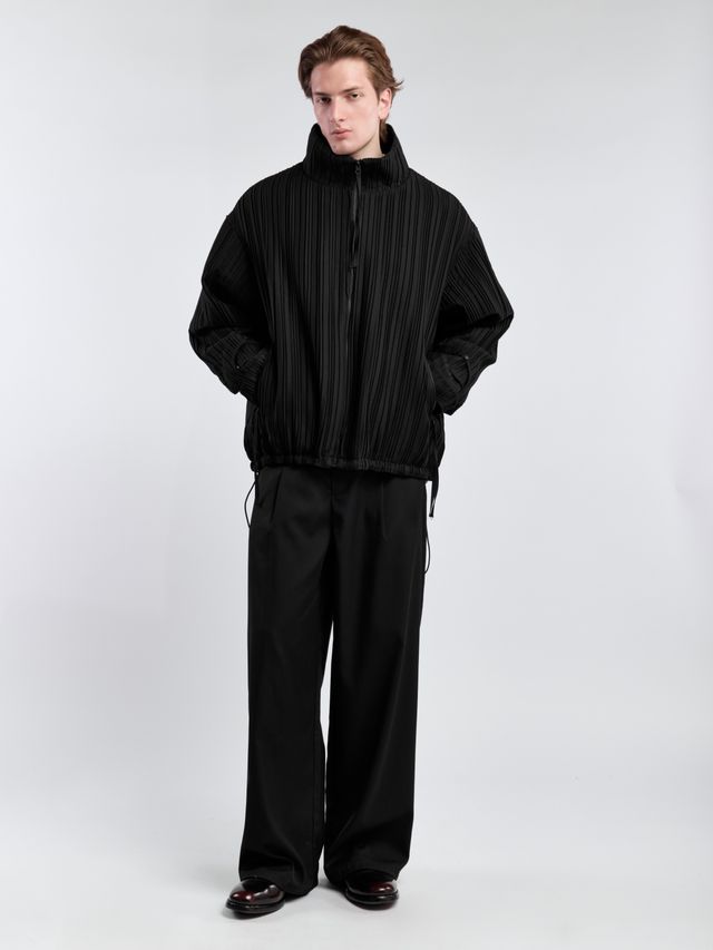 Куртка в рубчик с воротником-стойкой