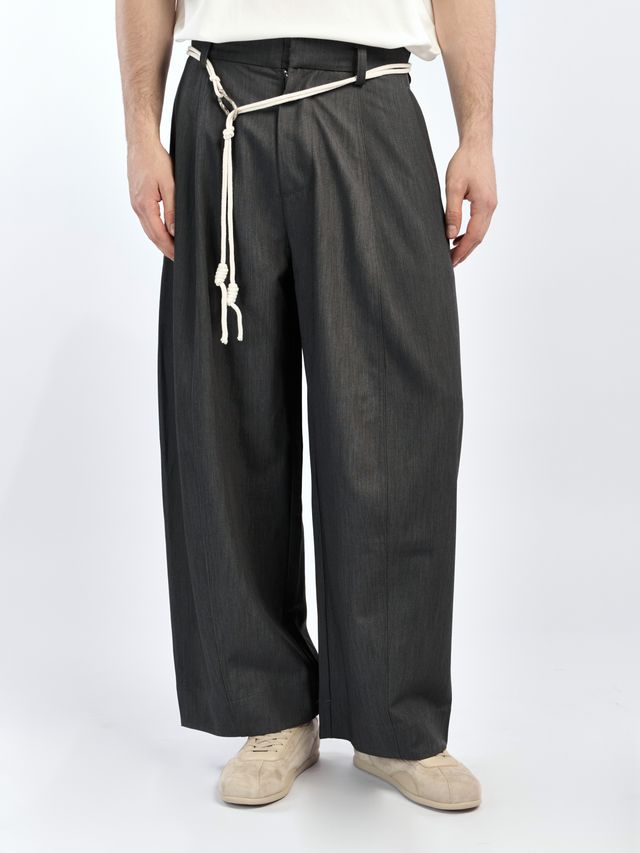 Брюки О-силуэта с поясом на карабине